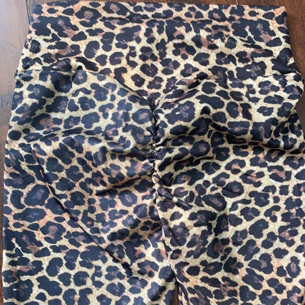 NWOT Leopard & Mesh Spandex Pants - Picture 6 of 9